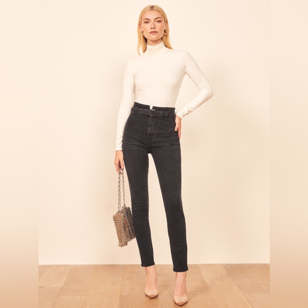 Reformation Jeans Kayo High & Skinny in Erie Black Color Size 27